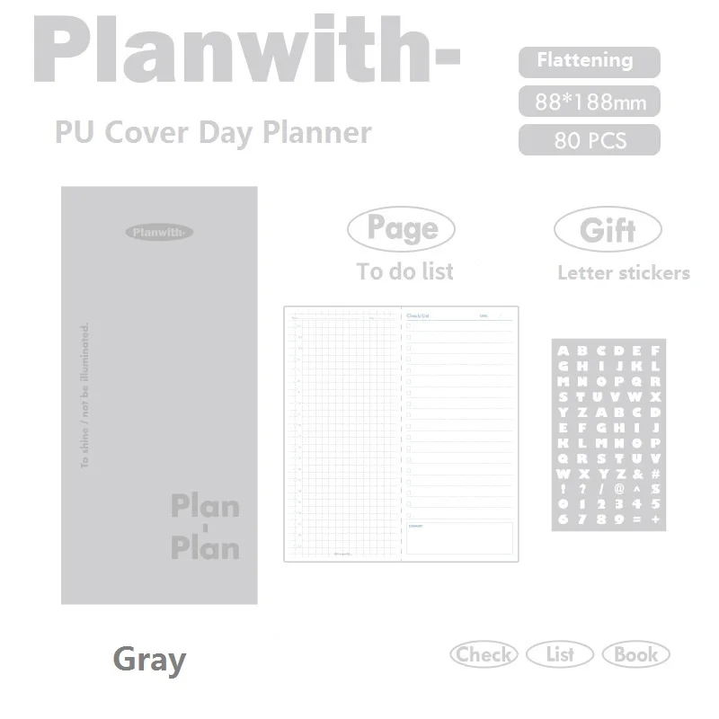 Kawaii Daily Planner - Portable Agenda with PU Soft Cover