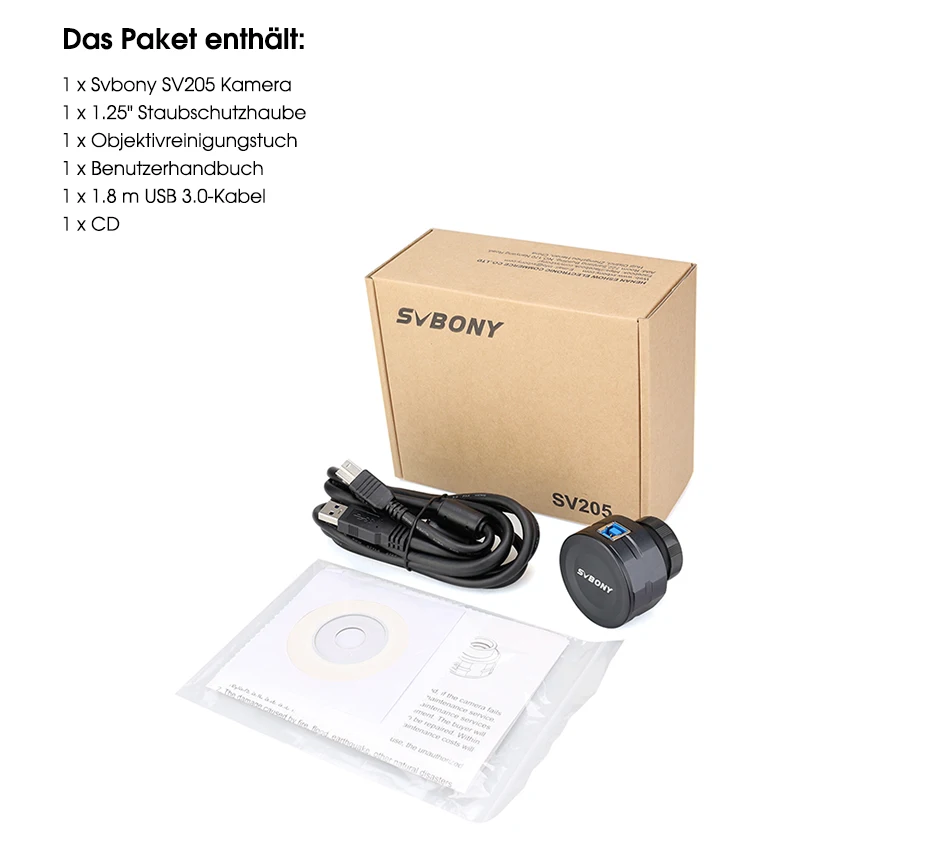 SVBONY SV205 Teleskop-Planetenkamera 1,25-Zoll-Adapterrohr CMOS IMX415 Elektronisches Okular 8MP USB3.0 für Astrofotografie – Detail 21