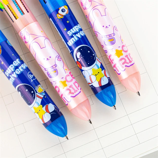 Caneta esferográfica kawaii, 10 cores, fofa, kawaii, novidade, para  estudante, escrita, canetas gel, material de escritório - AliExpress