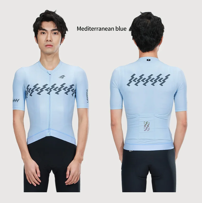 LAMEDA Radtrikot, atmungsaktiv, schnell trocknend, kurzärmelig, Rennrad-Shirt, Reiten, Radfahren, Sommer, Herren-Fahrradbekleidung – Detail 13