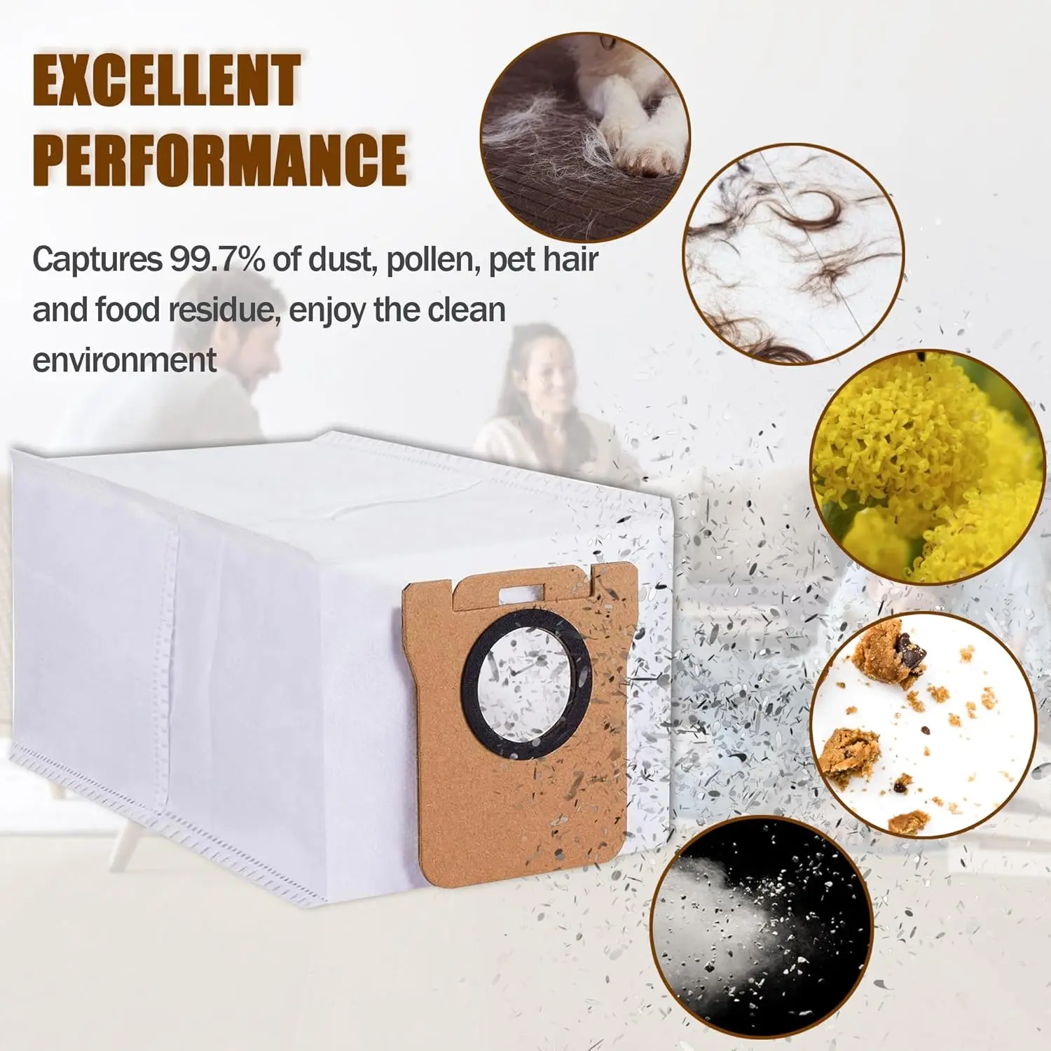 Lot De 16 Sacs D'aspirateur Compatibles Avec Dreame L10s