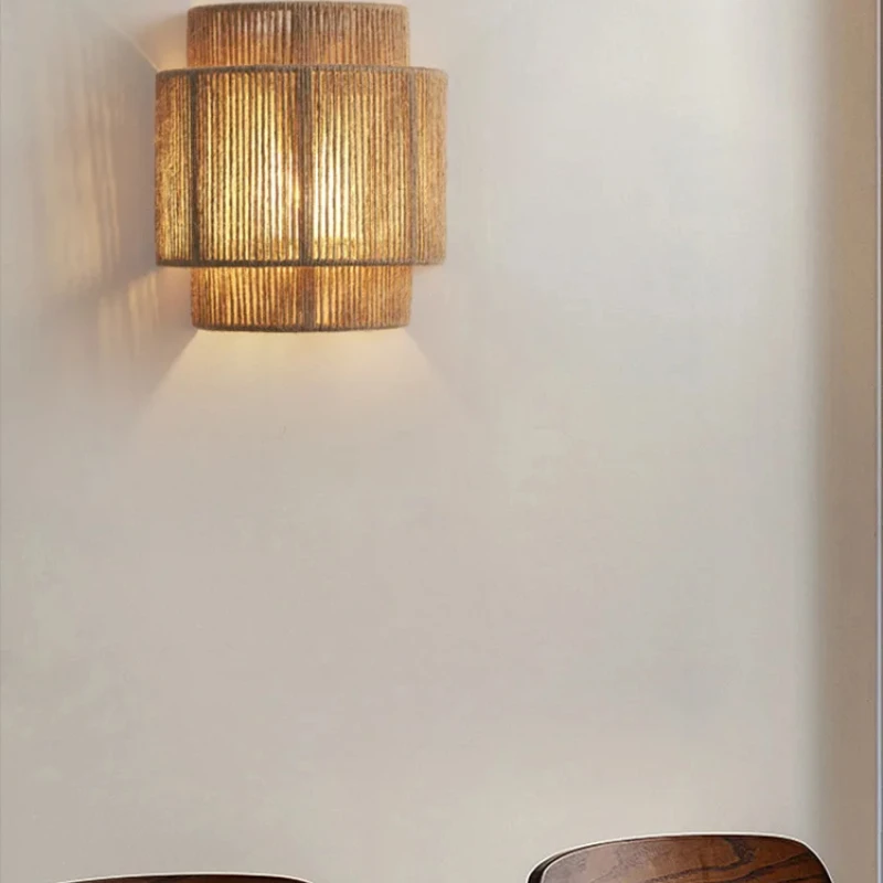 Retro Rattan Wall Lamp 5