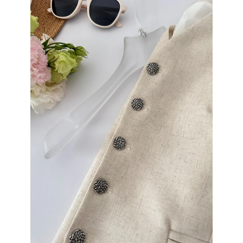Spring Summer New Small Fragrance Vest Suit Women's Fashion Chic Sleeveless Top+ Pleated Pants Skirt Sweet French Two-piece Set