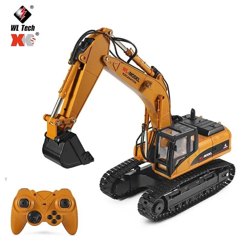 WLtoys 16800 1/16 2.4G Excavator RC Car Toys Styling 23 Channel Road Construction All Metal Truck Autos With LED Light Smoke 2