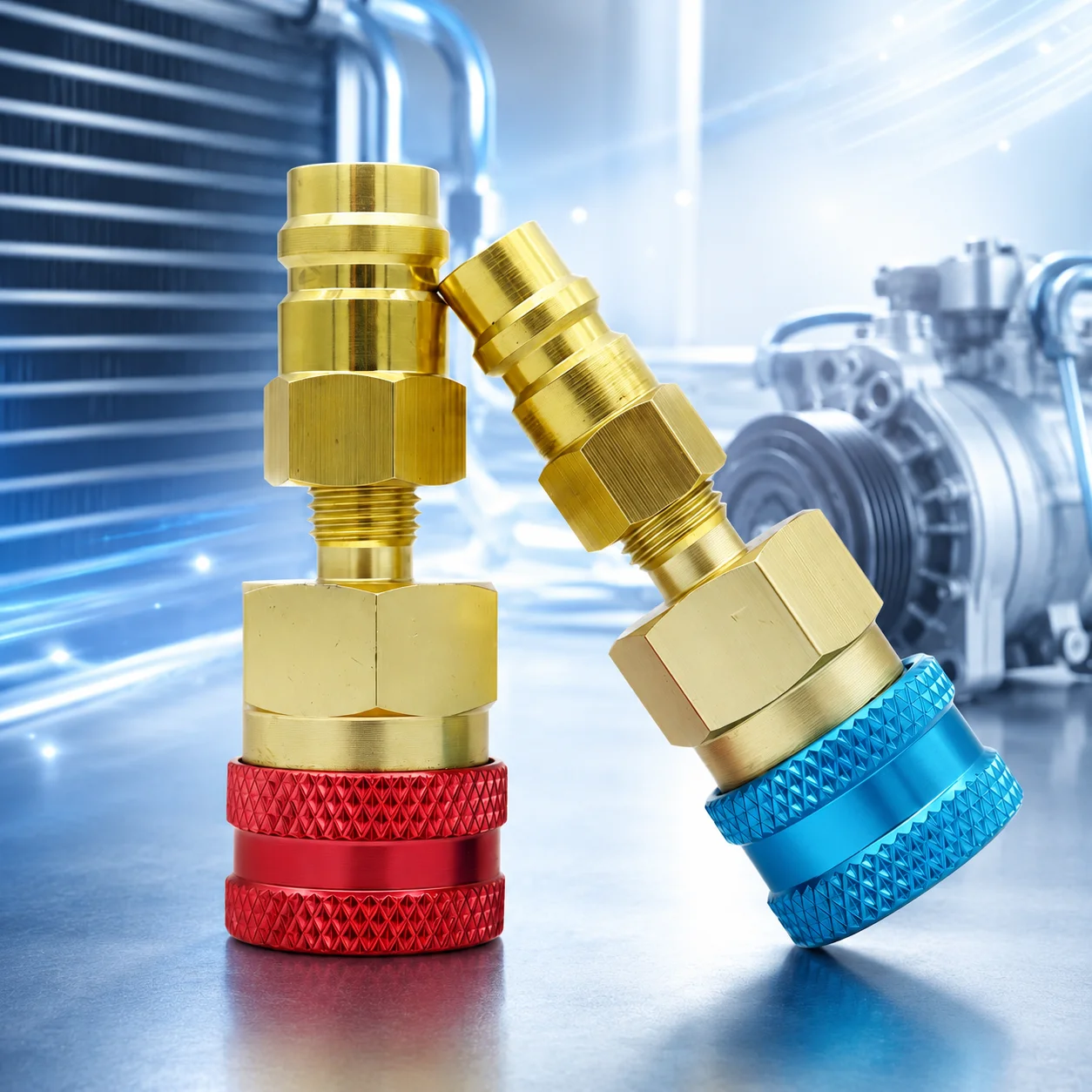Raccord de climatisation automobile pour R1234YF à R134A, adaptateur haute et basse pression, connecteur rapide HotAdapter 1 Raccord de climatisation automobile pour R1234YF à R134A, adaptateur haute et basse pression, connecteur rapide HotAdapter 1
