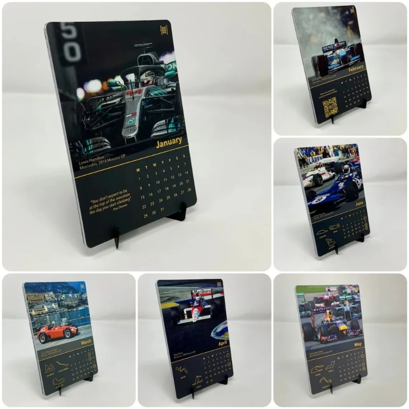 Desk Car Calendar Wall Calendar Decoration with Race Car Images for Fan