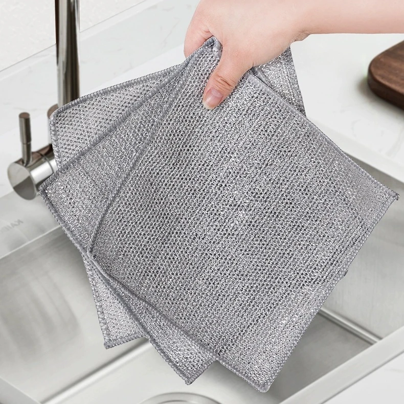 5/10/20Pcs Magic Cleaning Cloth Kitchen Dishwashing Towel Metal Steel Wire Cleaning Rag for Dish Pot Tools cleaning cloth