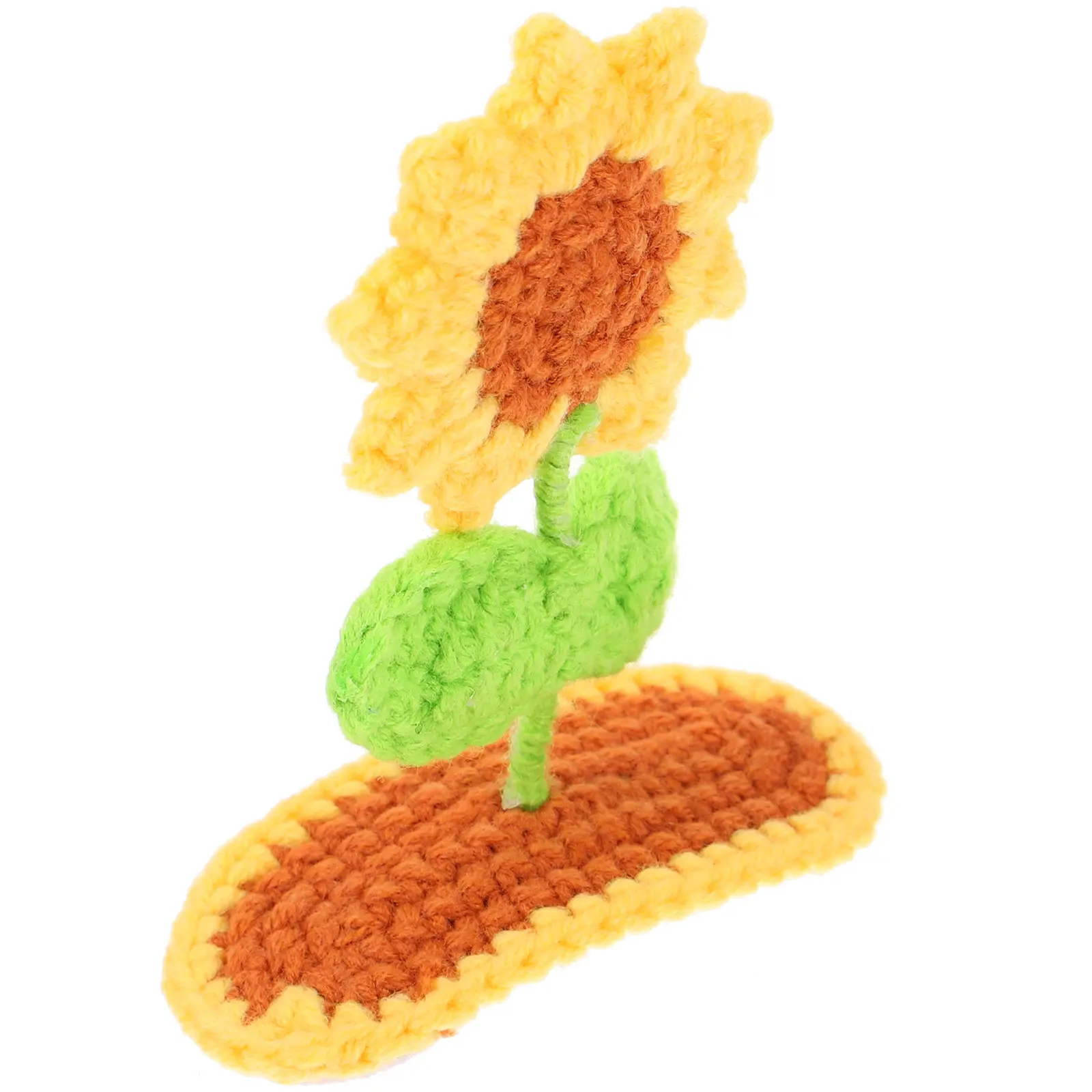 여아용 3D 해바라기 헤어핀 니트 크로셰 꽃 머리핀 울 아이언 귀여운 꽃무늬 헤어 액세서리 귀여운 바레트 데일리용