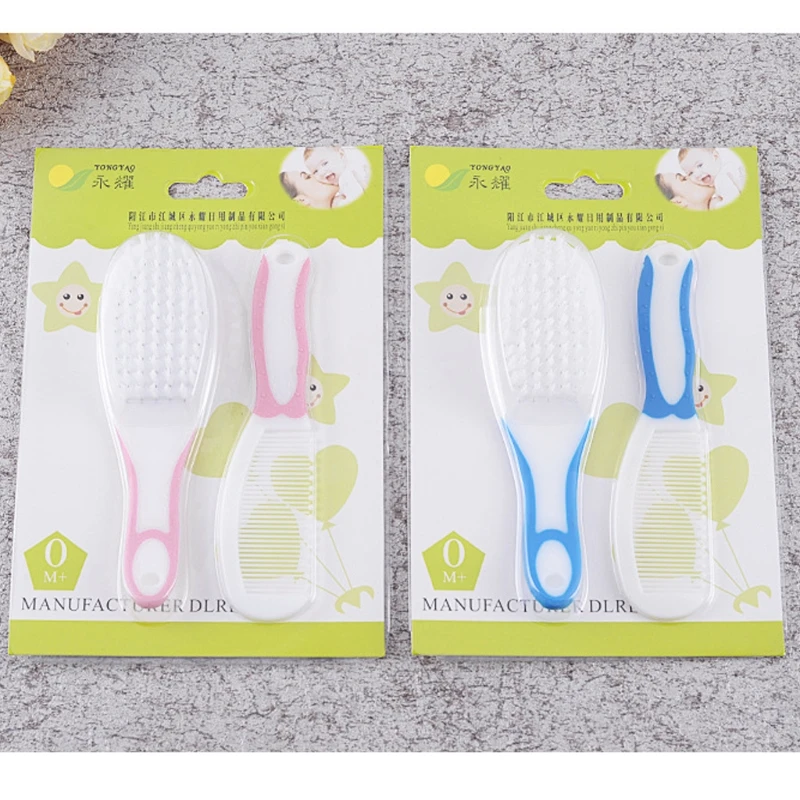 Baby Comb and Brush Set Nursing Supplies Bathing Washing Hair Soft Bristle Round Tip Safe for Head Massage A2UB