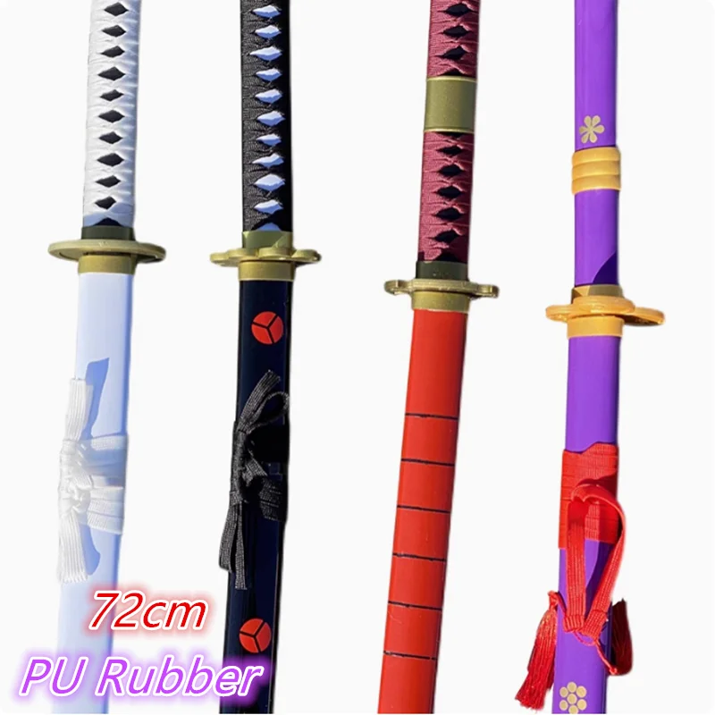 72cm Roronoa Zoro Katana PU Sword Toy Anime Cosplay Knife Collection Japanese Ninja Samurai Katana Weapon Model Kid Toy Gifts