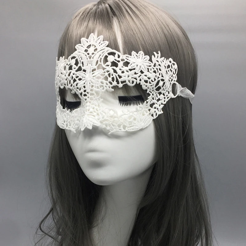1 Stück Frauen hohle Spitze Gesichts maske mit Band Prinzessin Karneval Maskerade Cosplay Prom Requisiten Kostüm Sexy queen Party Augen maske – Detail 10