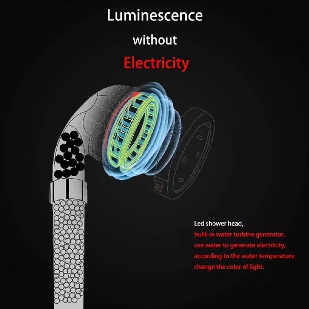 LED 3/7 Colors Shower Head Automatically Color-Changing LED Shower Light Water Saving Shower Head Bathroom Accessorries 3