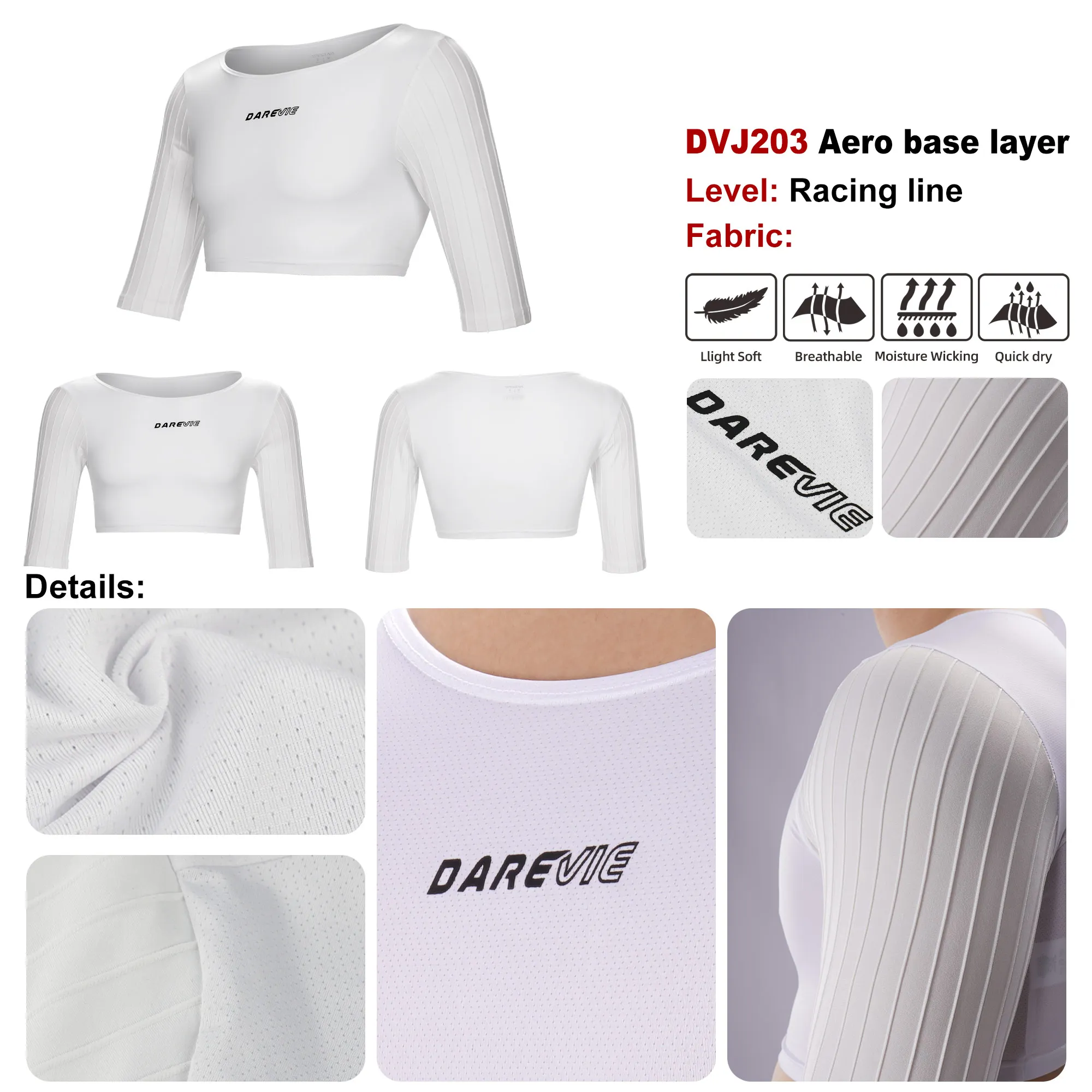 DAREVIE AERO Cycling Base Layer Cover Elbow Aerodynamics High Speed Cycling Base Layers for Men Women Race Reduce Wind Resistance cycling underwear
