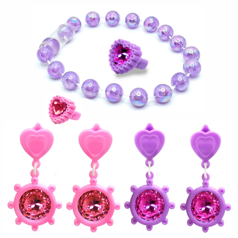 Princess Dress Up Toys for Girls Jewelry ,Girl Role Play Toys Pretend Play House Toys for Girl Princess Shoes, Earings, Crown 3