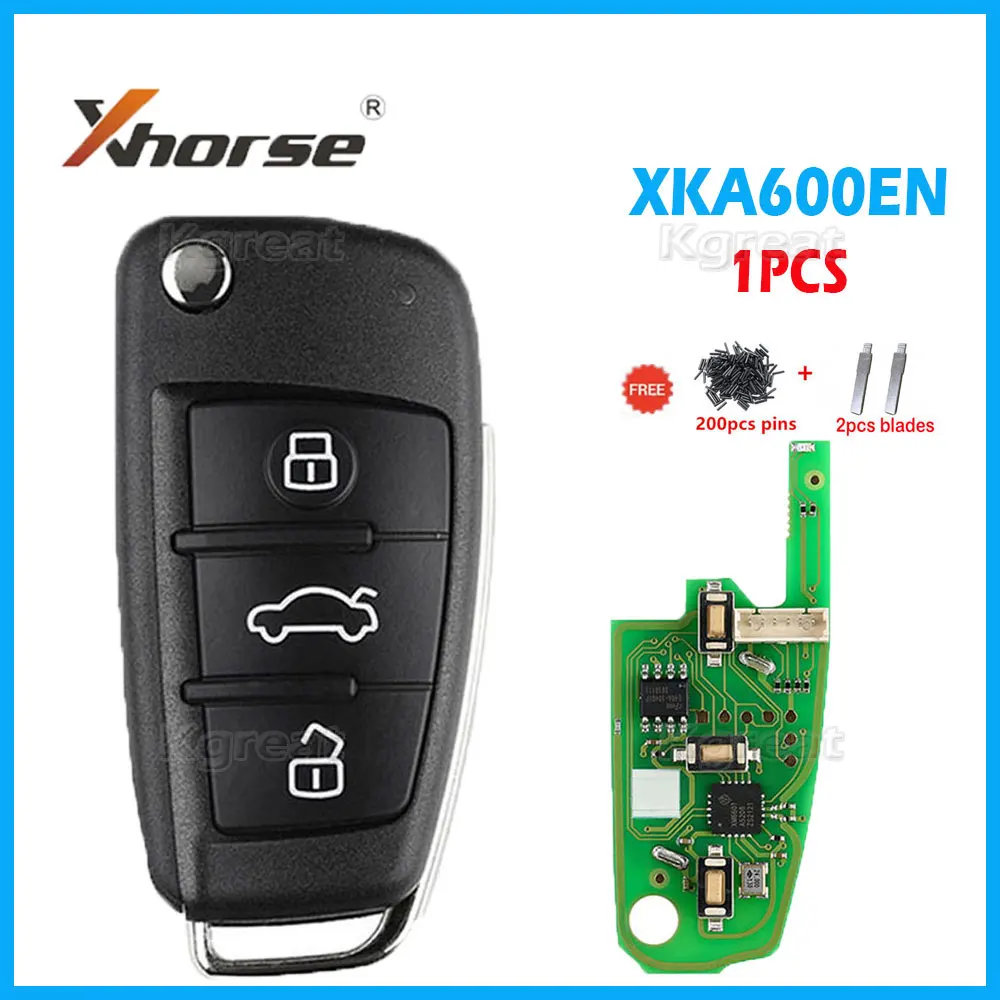 

1PCS Xhorse XKA600EN Wire Universal Remote Key for Audi A6L Q7 3-Button VVDI2 Car Remote Key with Blade for VVDI English Version