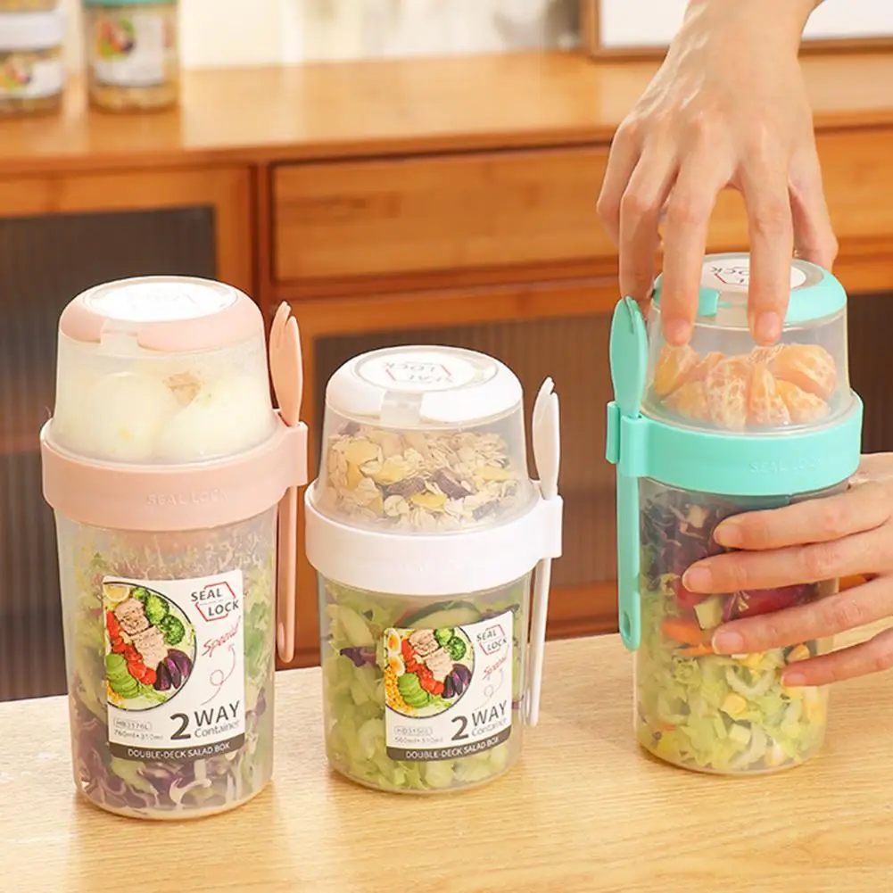 

1 Set Salad Cup Practical Picnic Vegetable Fruit Storage Box Food Grade Snack Box