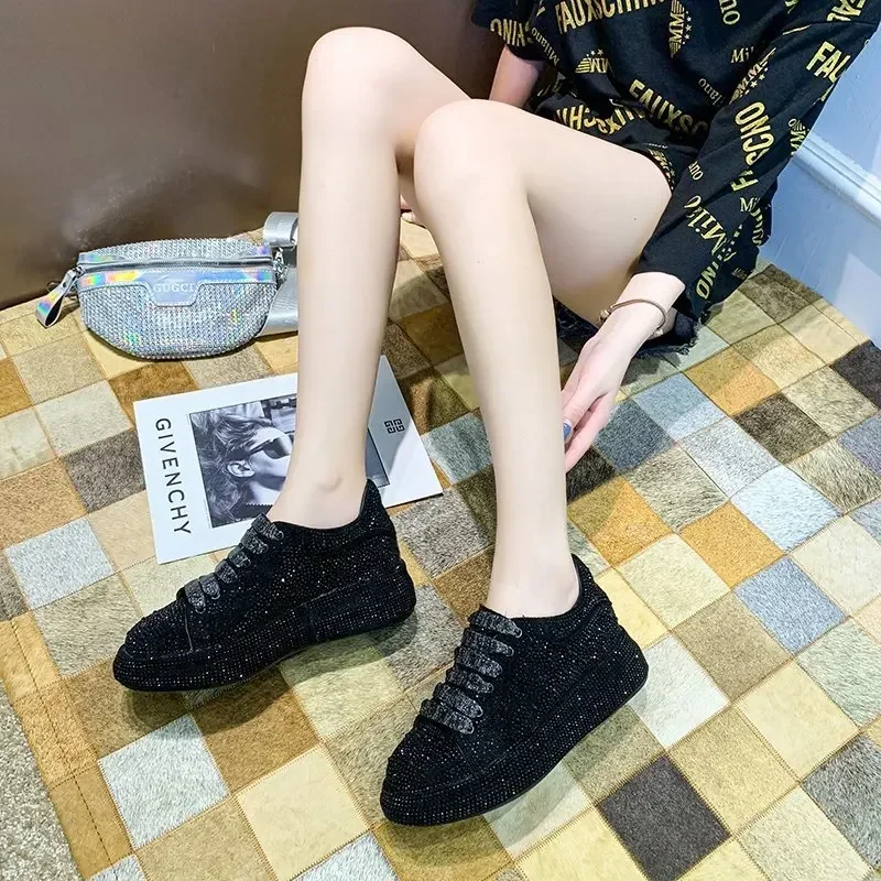 Brand Women's Sneakers Luxury Rhinestones Women Causal Shoes Designer Platform Sport Shoes Fashion Comfort Women Shoes Plus Size 3