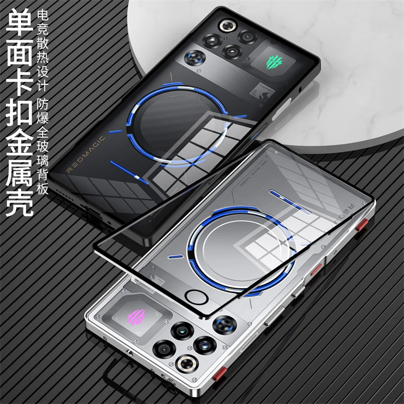 Sleek Aluminium Alloy Metal Frame Case with Transparent Acrylic Back Cover