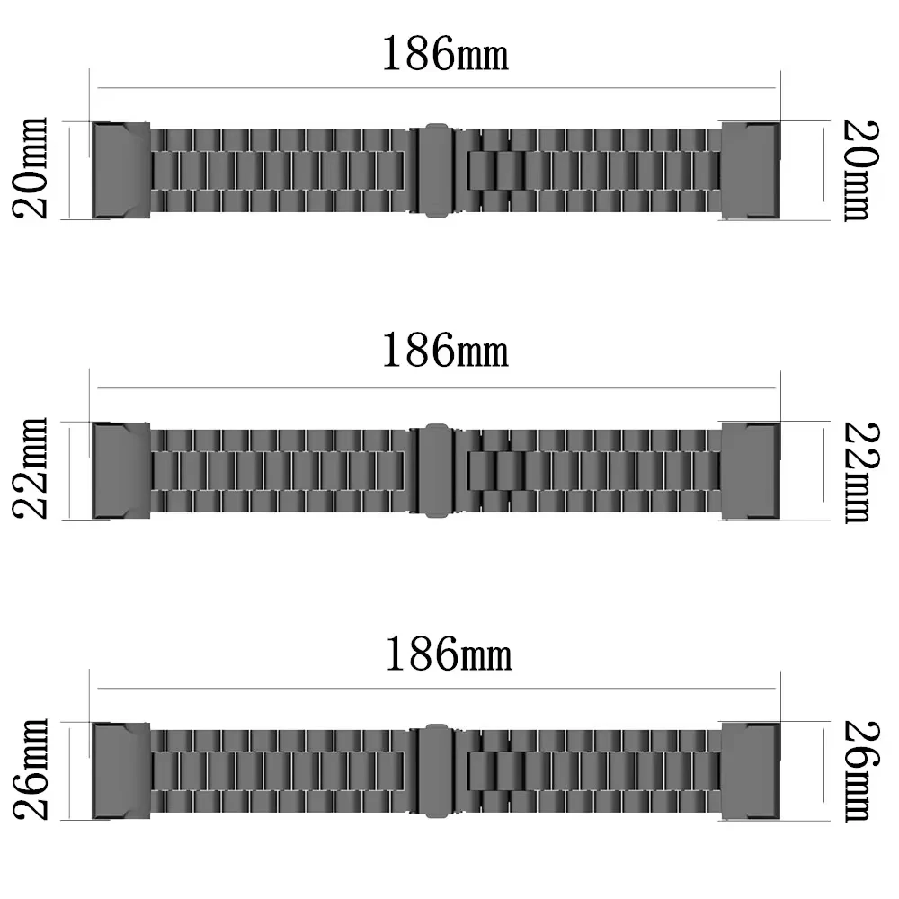 Quick Fit Stainless Steel Metal Strap - 22mm/26mm