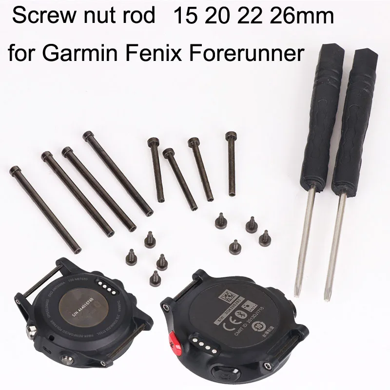 15 20 22 26mm Watch Band Strap Connector Screw Nut Rod for Garmin Fenix