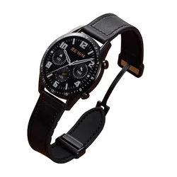 Bracelet de montre de sport en cuir magnétique et silicone