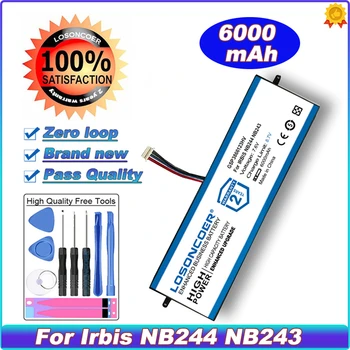 LOSONCOER Good 6000mAh Laptop Battery GSP3866123HV For Irbis NB244 NB243 Notebook 10 PIN 7 Wire Plug Battery
