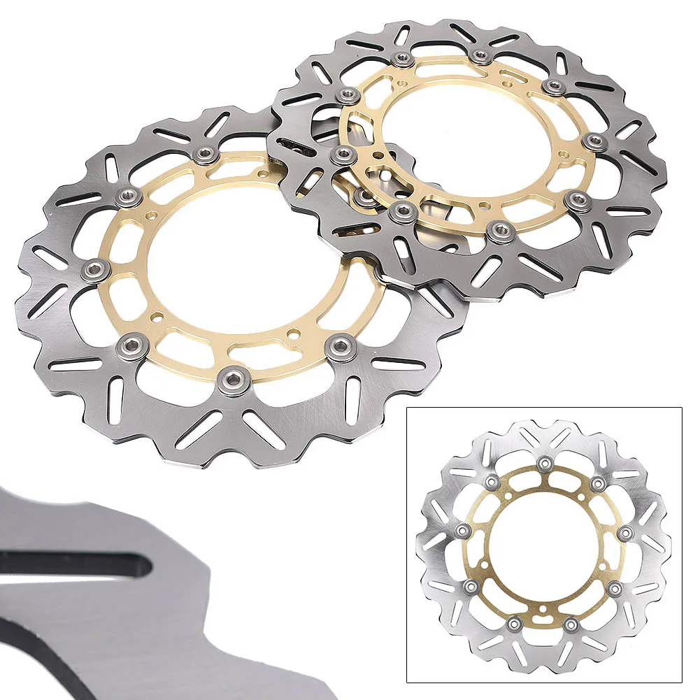 

Motorcycle Front Brake Disc Rotors Disks for Yamaha YZF R6 2005-2015 Floating Gold Black 1 Pair