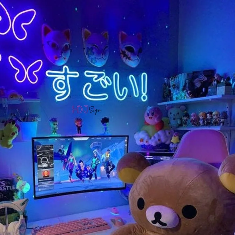 SugoiJapaneseCustomNeonSignAnimeWallDecorForHomeRoomStore