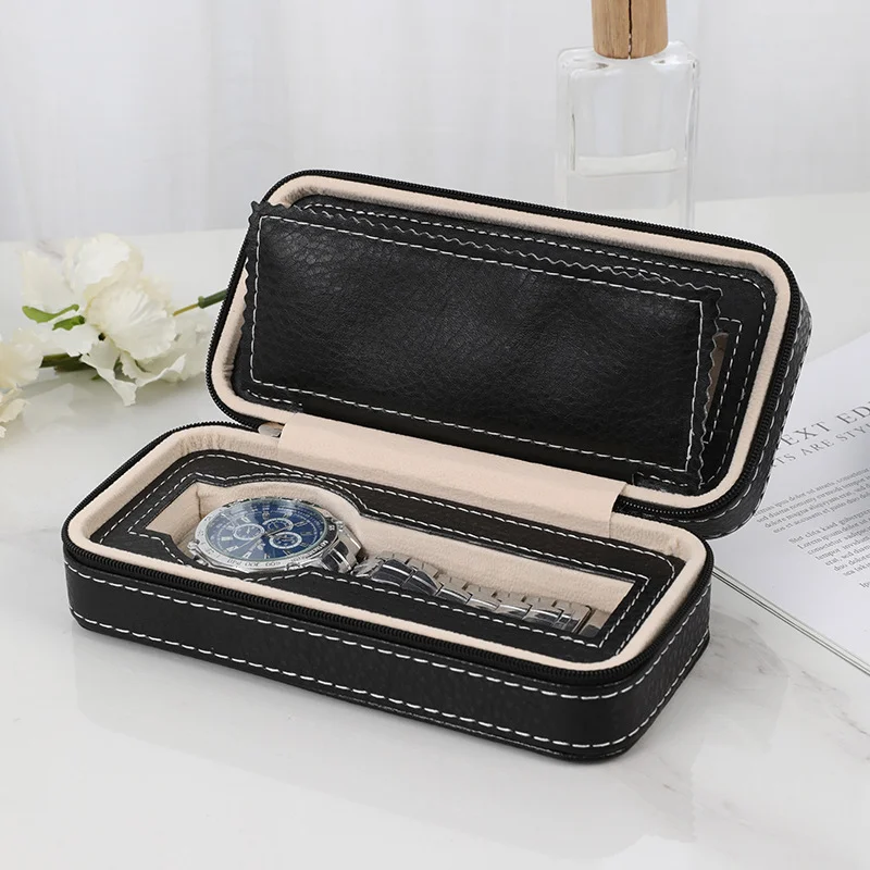 Embers Watch Box 2 4 8 Slots Leather Watch Storage Box Portable Travel Case Shockproof Scratch-resistant