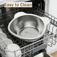 Cat Bowls Tilted Neck Guard Cat Food Bowl Indoor Stainless Steel Shatter Resistant Elevated 15° Pet Bowl For Kitten Puppy 3