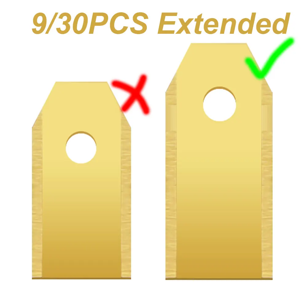 Extended Robot Replacement Blade Stainless Steel 43mm Blade for Robotic Lawn Mower, Double Cutting Effect Increase Efficiency