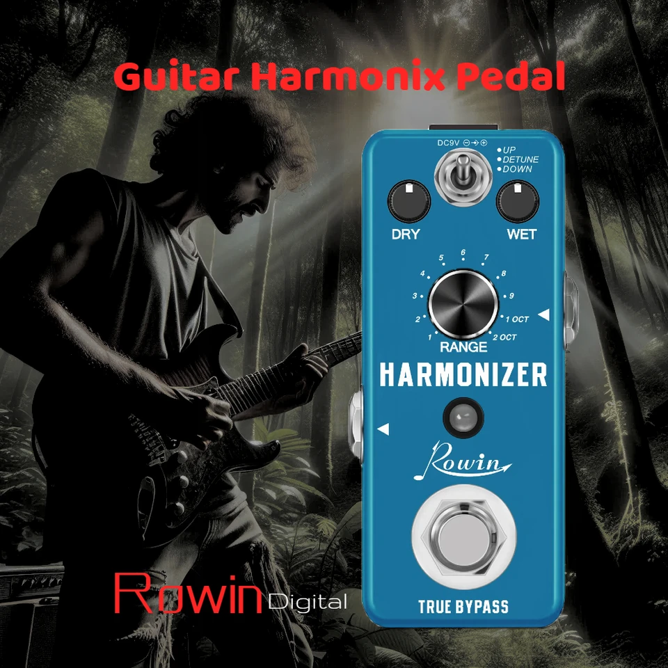 Rowin Guitar Harmonizer Pedal Digital 44.1K 32bit Pitch Effect