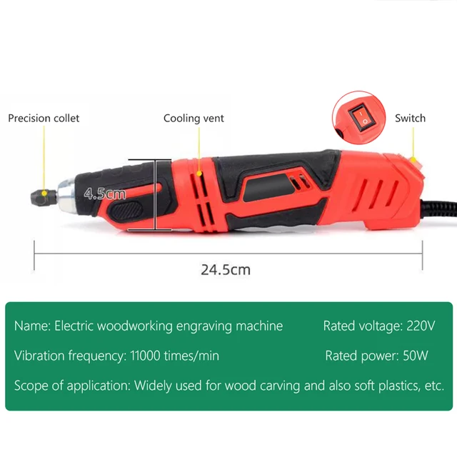 220V Electrical Wood Carving Chisel Brushless Motor Carpentry Carving Knife Tool Sculpture Carpenter Chisel DIY Electrical Tools