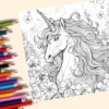 Adult Picture Book: Enchanting Unicorn Colouring Book Whimsical Animated Designs 3