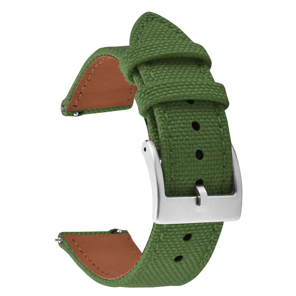 Hybrid Leather Nylon Quick Release Waterproof Sport Watch Band - Durable High-Quality Strap