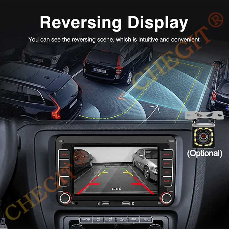 7" Car Media Video 2 Din HD RDS Airplay Car Radio Wireless CarPlay Android Auto Stereo Audio For VW/Seat/Skoda/Passat/Golf/Polo