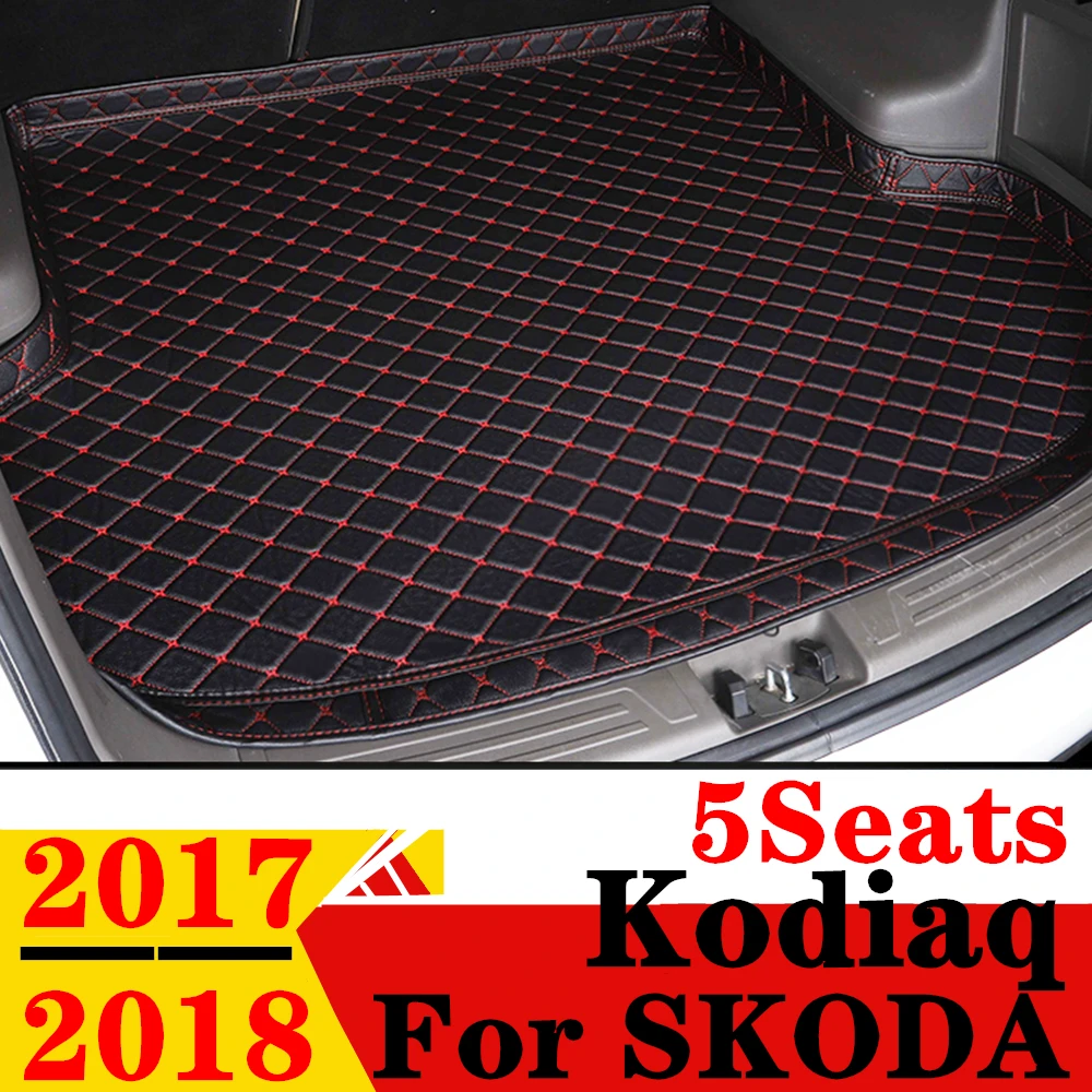 

Высококачественный коврик для багажника автомобиля для SKODA Kodiaq, 5 мест, 2018, 2017 XPE, кожаный поднос для багажника, коврик для багажа, задний подкладка для груза, защитный ковер