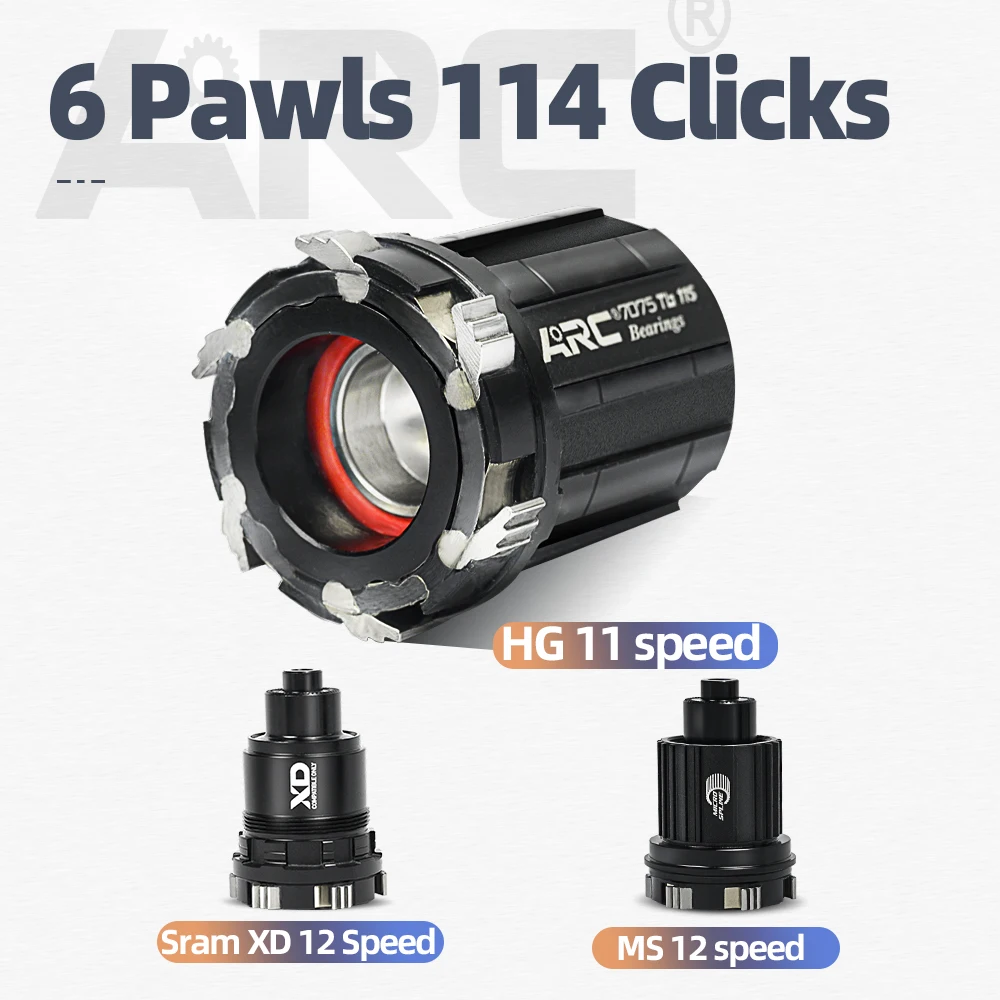 ARC Carbon Fiber Hub, 32 Holes Mountain Bike Hub, 6 Pawl 114