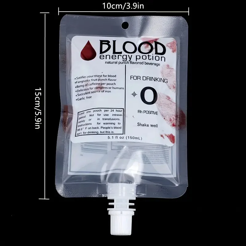 10pcs 150 ml Infusion Bags for Filling Halloween Blood Bag for Drinking Infusion Bag Halloween Decor, Vampire Blood Pouch Drink