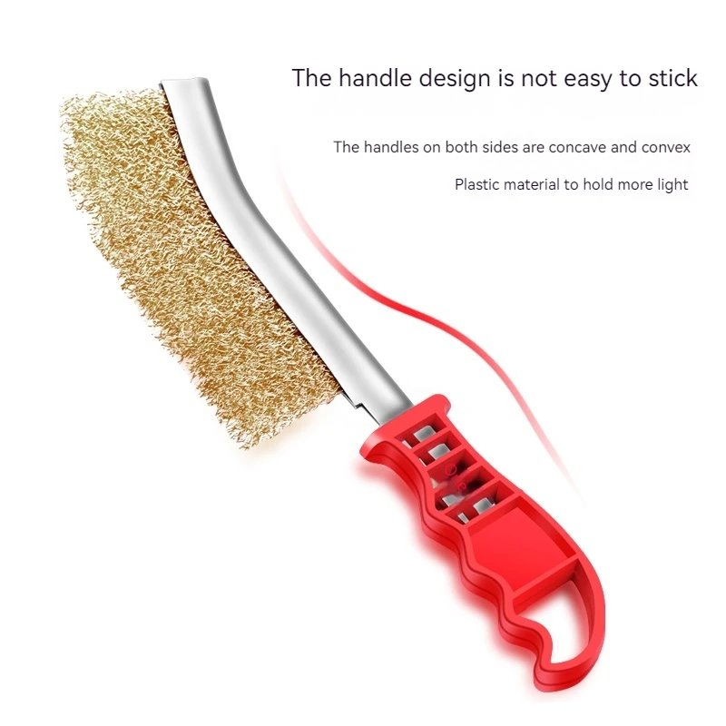 1PCS Multipurpose Tool Wire Brush Handheld BBQ Stainless Steel Metal Rust Removal Clean Brush Industrial Polishing And Deburring 6