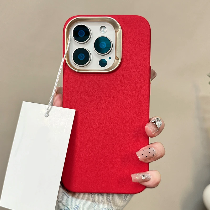 Luxury Leather Texture Soft Silicone Shockproof Bumper Case with Matte Finish