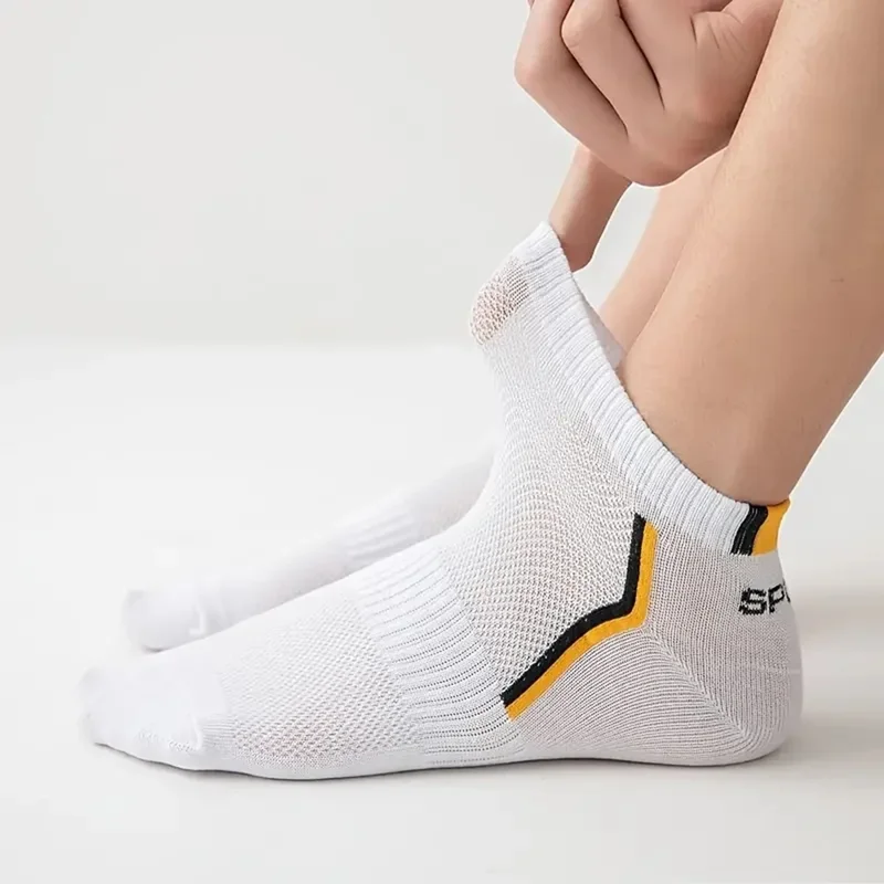 30Pairs Men Socks Mesh Breathable Short Casual Socks Color-block Sports Sock Sports Socks Absorb Sweat Ankle