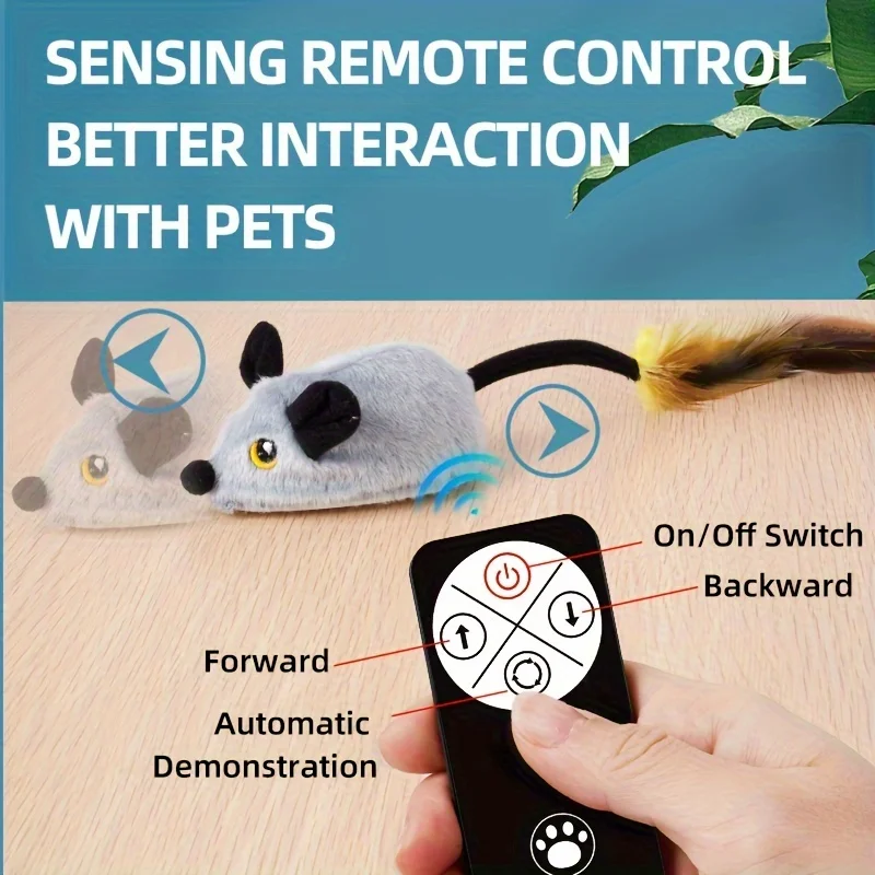 Pet Toy Cat Toy Simulation Remote Control Electric Indoor Cat And Mouse Toy Rechargeable Induction Boredom Reliever Wireless Cat Chasing