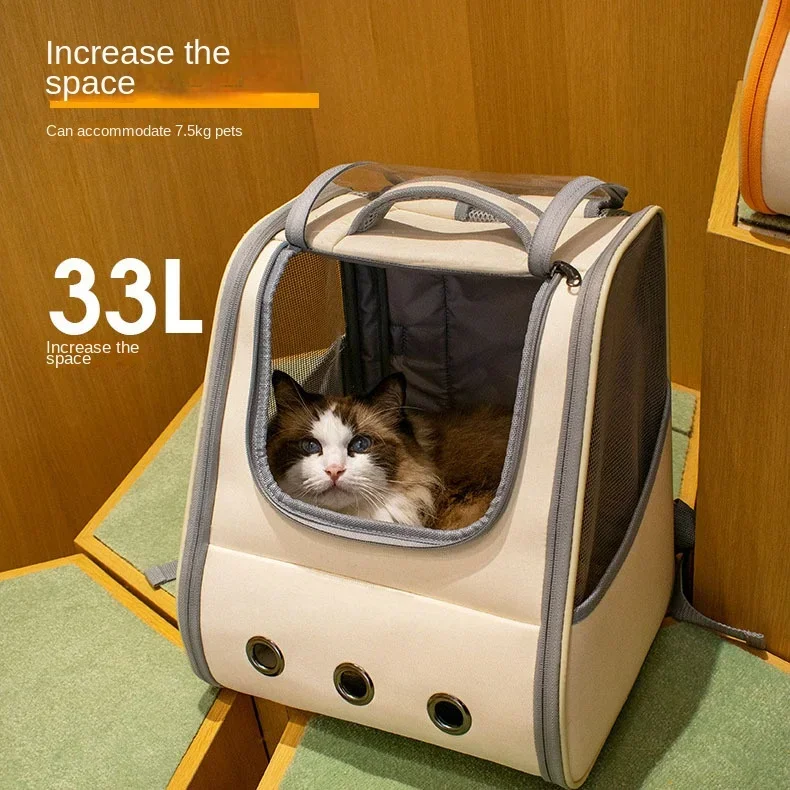 Portable Pet Cat Carrier Bag Cat Backpack Breathable Shoulder Bag for Small Dogs Carrying Pet Supplies Outdoor Travel Backpack