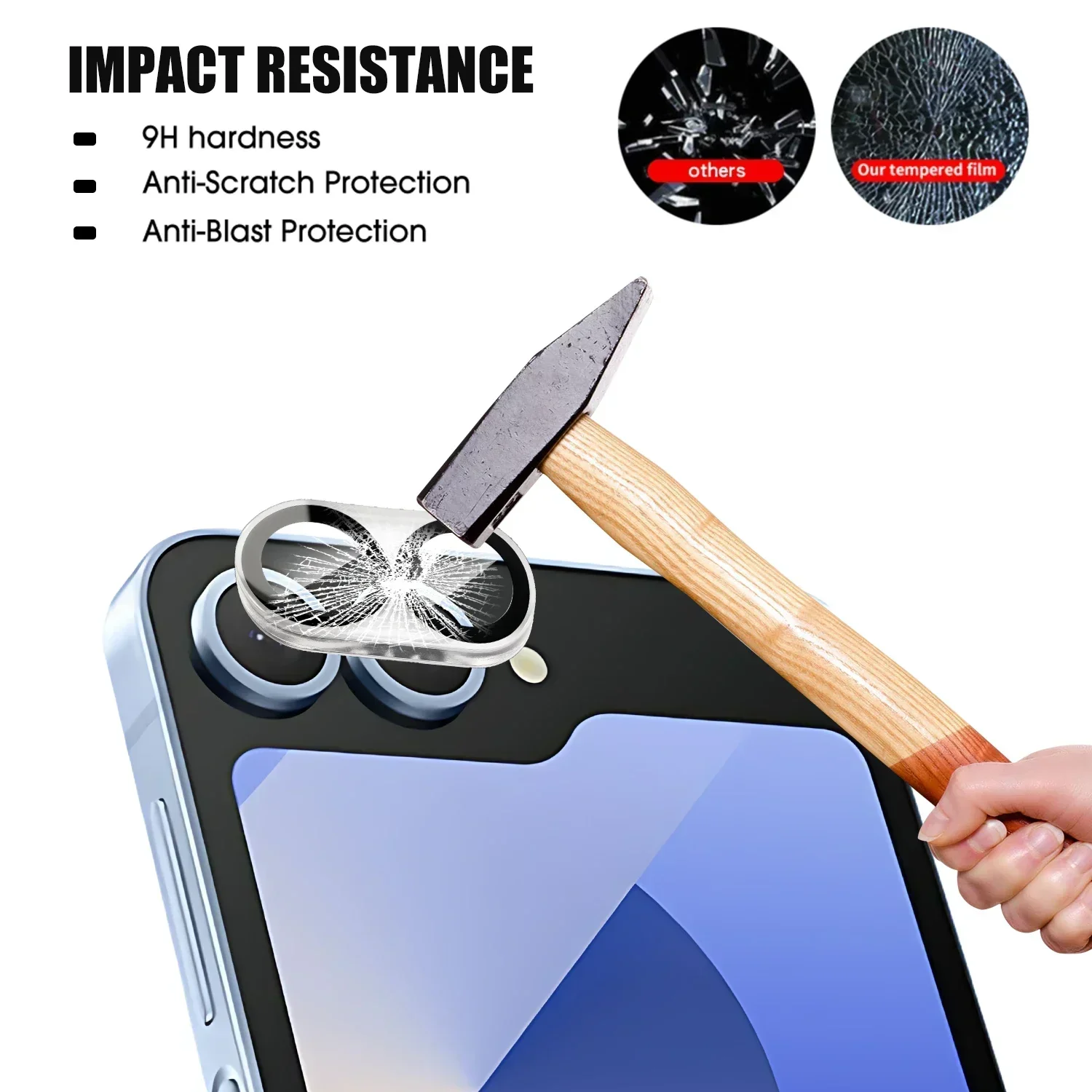 Premium Anti-Scratch Tempered Glass Camera Lens Protector - 1-6 Pack