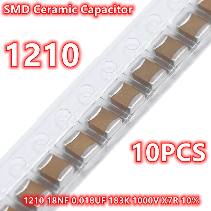 

(10pcs) Original 1210 18NF 0.018UF 183K 1000V X7R 10% 3225 SMD Ceramic Capacitor IC