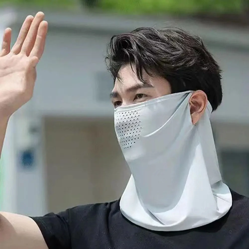 Unisex UV Protection Outdoor Neck Wrap Cover Sports Sun Proof Bib Ice Silk Mask Face Cover Neck Wrap Sunscreen Face Scarf