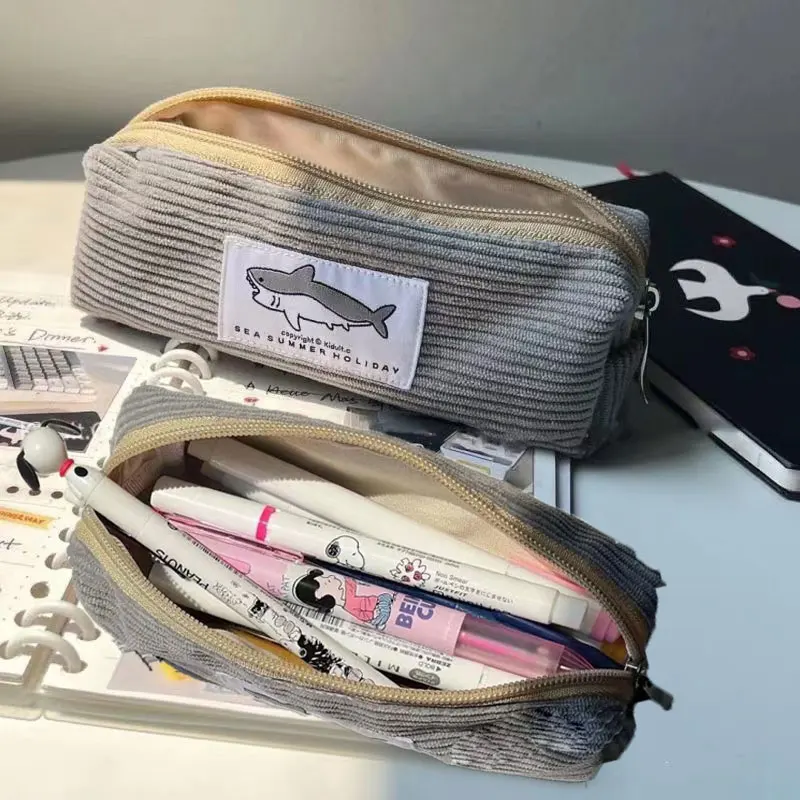 pencil cases pen storage bag stationery box cute shark for girls school student