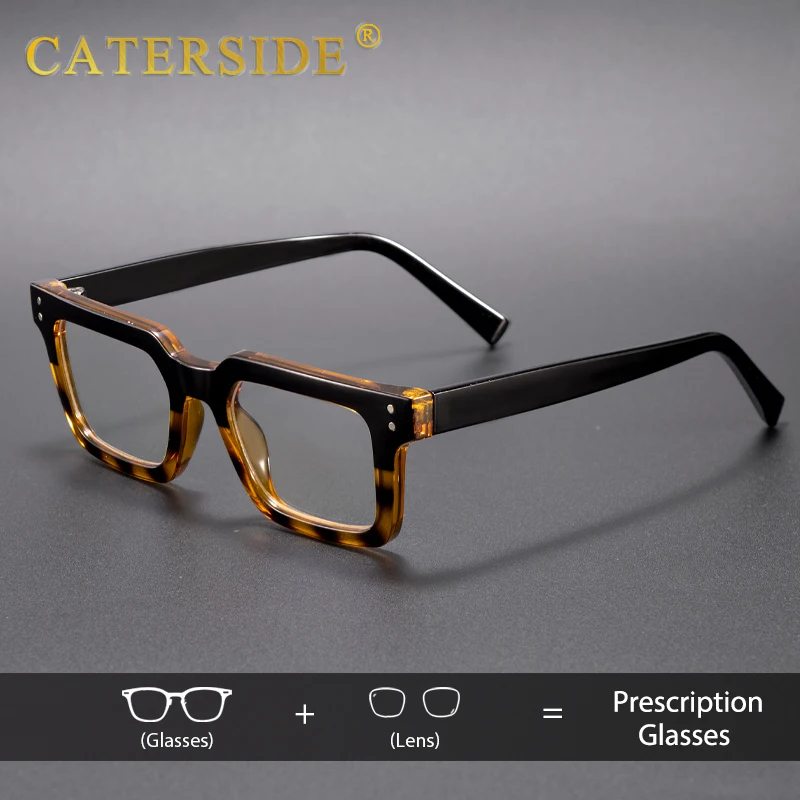CATERSIDE Retro Quadratische Männer Optische Gläser Tr90 Rahmen Professionelle Custom Rezept Brillen frauen Täglichen Brillen – Detail 3