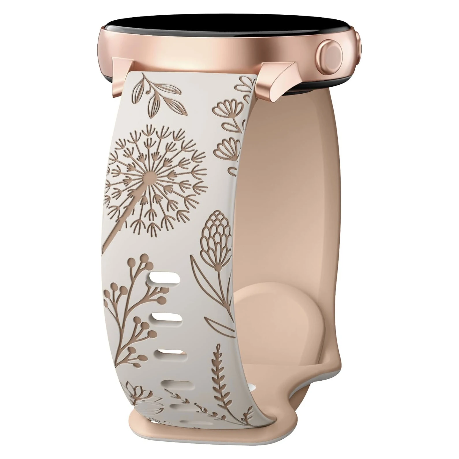 Elegant Women's Floral Soft Silicone Wristband - 20mm Universal Strap